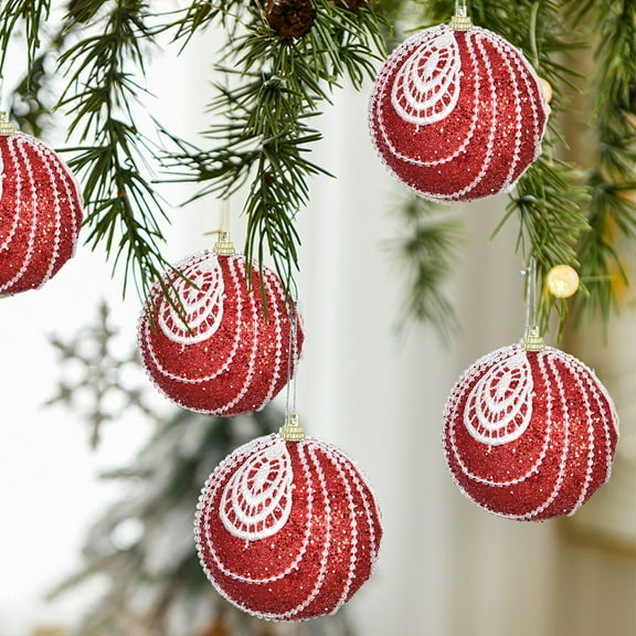Christmas Tree Hanging Balls 8cm Powder Coated Christmas Baubles Small Christmas Ornaments Decoration for Home