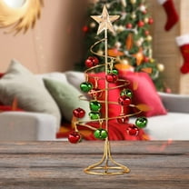 Christmas Tree Hanging Decoration,Christmas Decorations,Tabletop Metal Christmas Tree Wrought Iron,Artificial Xmas Tree for Holiday Home Office Party Display Stand,11 Inch ,Gold