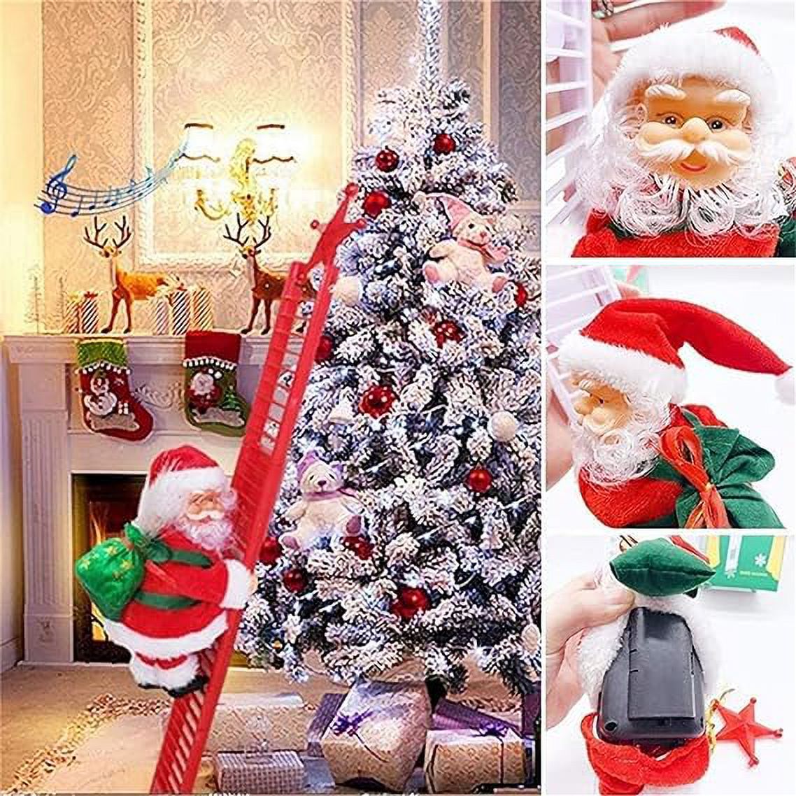 Christmas Tree Hanging Decorations, 24cm Santa Claus Electric Climbing