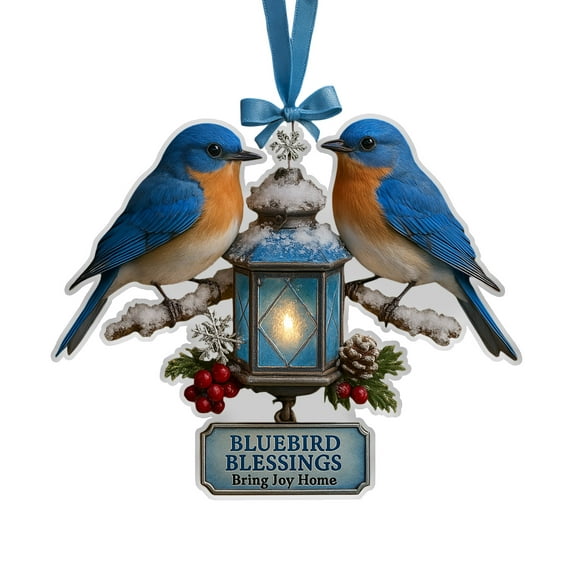 Christmas Tree Hanging Ornament With Bird And Lantern Design, Festive Commemorative Pendant, Suitable For Gifting And Home Decor To Celebrate The Holiday Season