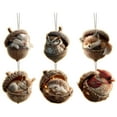 thumbnail image 1 of Christmas Tree Hanging Ornaments, 6-Piece Natural Wood Acorn-Shaped Decorations, 8Cm For Holiday Party Crafts, 1 of 3