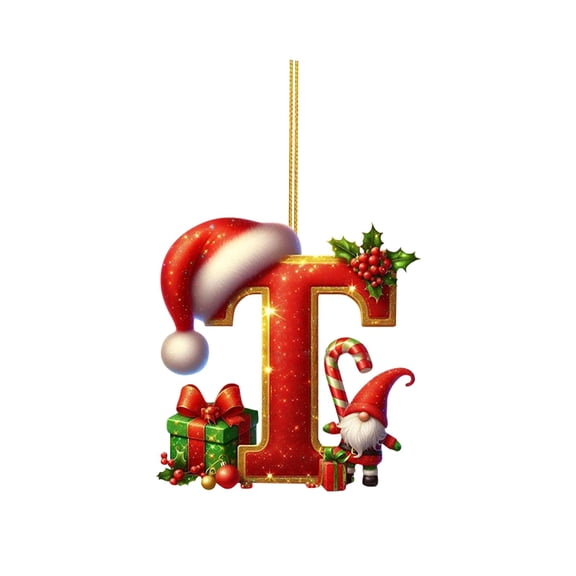 Christmas Tree Hanging Ornaments Initial Christmas Ornaments for Tree Decorations,26 Letter Decorative Hanging Christmas Alphabet Letters DIY Craft Ornaments for Christmas Tree