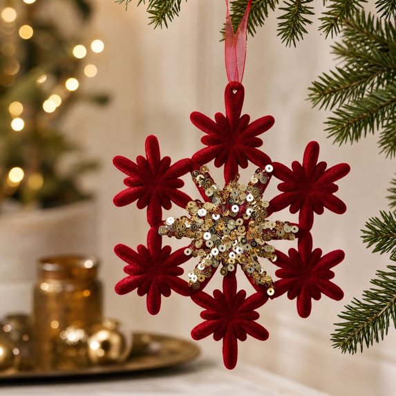 Christmas Tree Hanging Ornaments, PVC Holiday Decorations with Pre-Attached Hanging Loop for Tree, Door Knobs, Mantel, Wall Hooks, Indoor Festive Display