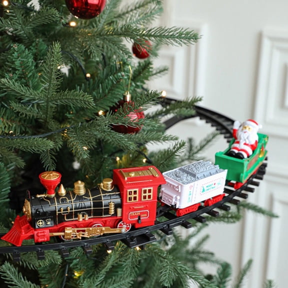 Christmas Tree Hanging Train Set with Light & Sound, 35-Inch Track Toy for Kids 3-8 Under/Beside Tree Decor