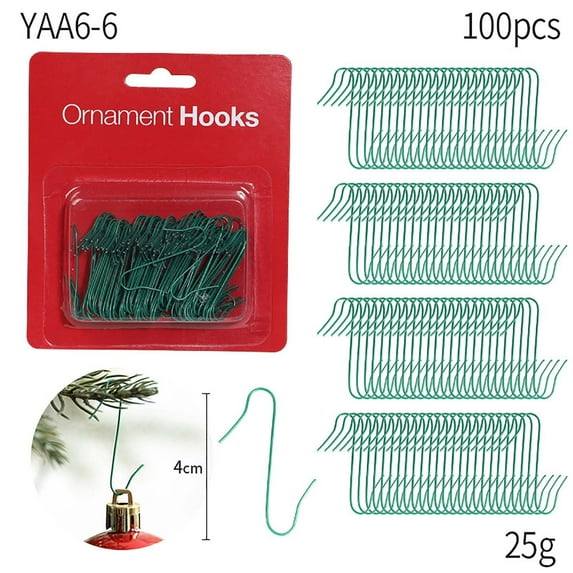 Christmas Tree Hooks, S Shaped Hooks, 200PC Multi Color Christmas Hanging Ornaments Hooks, Durable Iron Metal Small Hooks for Xmas Decorations, Easy Install Stocking Hangers