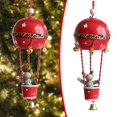 thumbnail image 1 of Christmas Tree Hot Air Balloon Ornament with Santa Claus Snowman Elk 6.5inch Retro Iron Jingle Bells Shaped Hot Air Balloon Parachute Pendant for Christmas Trees Hanging Decoration, Red, 1 of 5