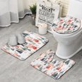 thumbnail image 1 of Christmas Tree and House Pattern Bathroom Rugs Sets 3 Piece,Toilet Cover Set,Absorbent Non Slip Bathroom Mats Sets with U-Shaped Contour Rug Toilet Rug Set, 1 of 5