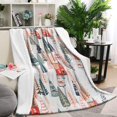 thumbnail image 1 of Christmas Tree and House Pattern Blanket,Comfortable Soft Flannel Throw Blanket,All Season,Warm Lightweight Blankets for Sofa Bed Couch Living Room Chair,60"x80", 1 of 4