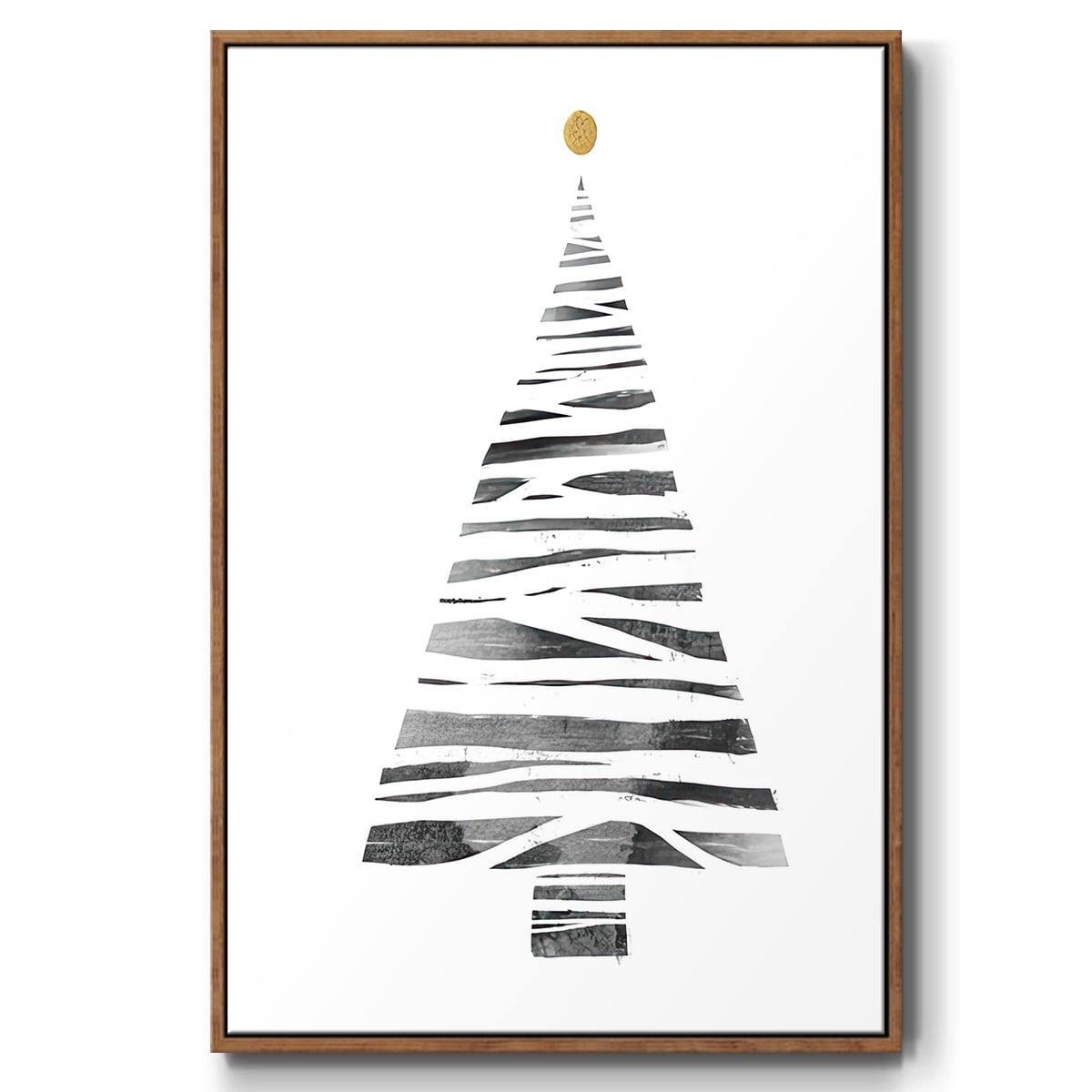Christmas Tree I - Framed Gallery Wrapped Holiday Canvas - 25 x 37 - Rosewood Frame