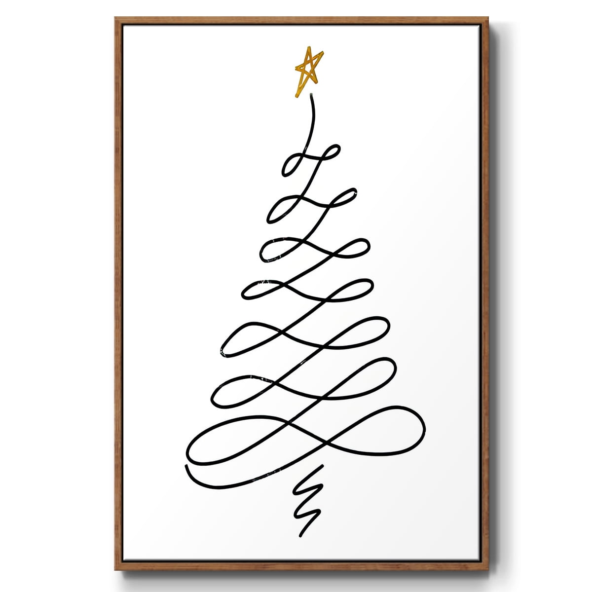 Christmas Tree III - Framed Gallery Wrapped Holiday Canvas - 25 x 37 - Rosewood Frame