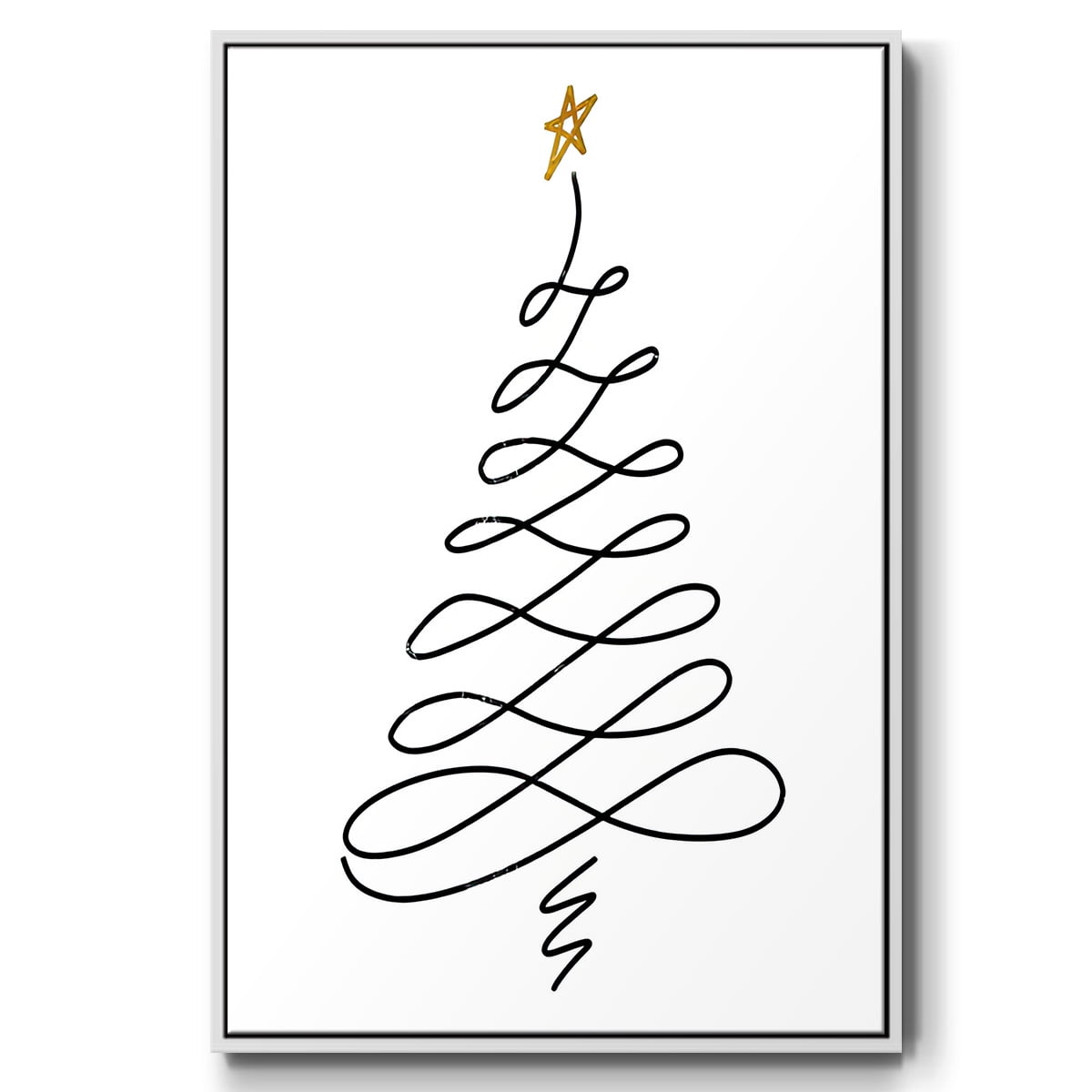 Christmas Tree III - Framed Gallery Wrapped Holiday Canvas - 27 x 41 - White Frame