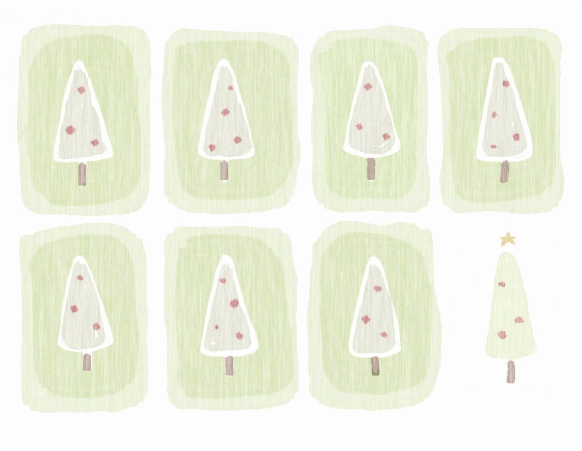 Christmas Tree Illustration Canvas Art - Daniel Sicolo Design Pics (17 x 13)