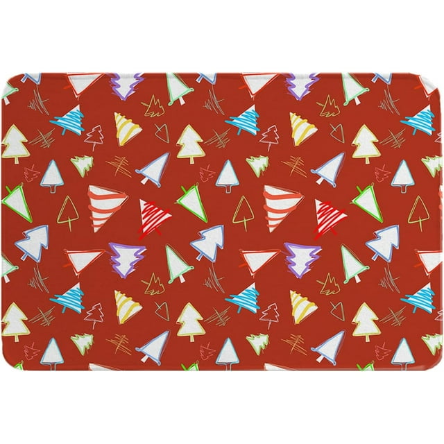 Christmas Tree Indoor Door Mat, Absorbent Floor Mats Bathroom Rugs