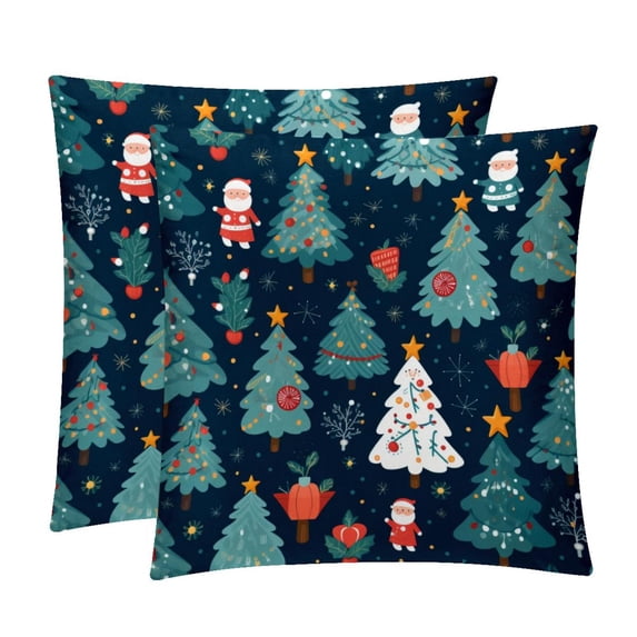 Christmas Tree Inserts Set - 2-Pack Decorative Pillows with Unique Patterns for Throw Pillow Covers for Home Decor, Sofa, Bed - Available in 16x16, 18x18 & 20x20