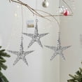 thumbnail image 1 of Christmas Tree Iron Starfishs Hanging Decoration Ornaments, Five Pointed Star Ornament for Christmas Decorations or Holiday Party Decorations 7.87 Inch Silver, 1 of 6