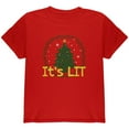 thumbnail image 1 of Christmas Tree It's Lit Youth T Shirt Red YSM, 1 of 1