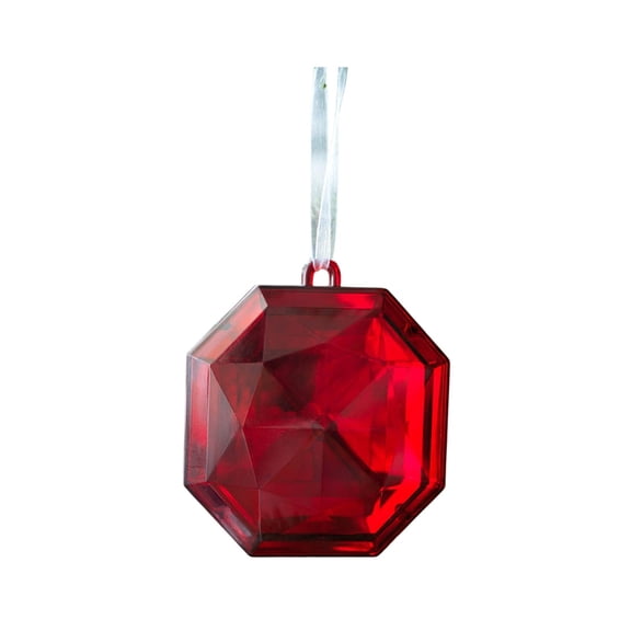 Christmas Tree Jewel Hanging Ornament Plastic Square Gemstones Decoration for Valentines Day Wedding Party Home Bridal Shower Decor
