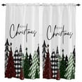 thumbnail image 1 of Christmas Tree Kitchen Curtain 2 Panels Curtains 72 Inch Length, Xmas Tree Watercolor Snowflake Curtains Rod Pocket Curtains Window Drapes Treatment Window Cafe Curtains, 1 of 1