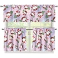 thumbnail image 1 of Christmas Tree Kitchen Curtain Valance and Tiers Set Snowflake Window Tiers Kitchen Curtain Sets with Valance,Home Collection,3 Pack, 1 of 6