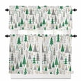 thumbnail image 1 of Christmas Tree Kitchen Curtains and Valances Set, Snowflake Winter Green Classic Texture Rod Pocket Window Valance 18 Inch Window Curtain Panels for Living Room Bedroom Laundry, 27.5x36in, 3 Pieces, 1 of 7
