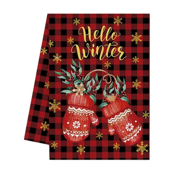 Christmas Tree Kitchen Towel 17.7×25.9in – Hanging Microfiber Hand Towel for Dish Drying, Bathroom, Tea Bar & Holiday Home Décor