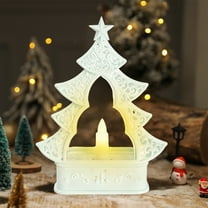 Christmas Tree LED Light Battery Operated Mini Tabletop Decor 6.3 Inch Plastic Christmas Decoration with Multi Color Lights for Home Office Desk Party Decor