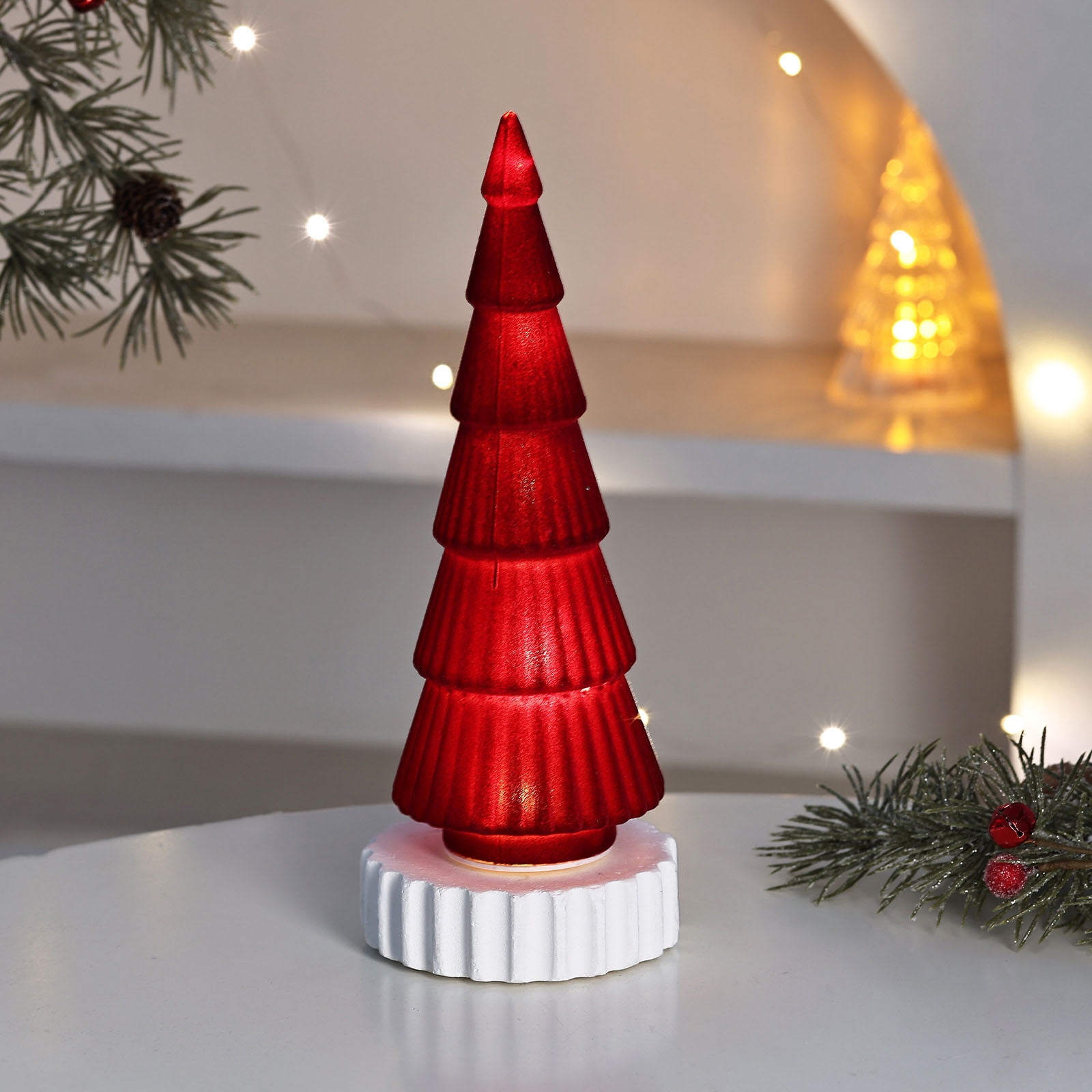 Tree Led Night Light Christmas Tree LED Night Light with Warm Light and Battery Power for ...