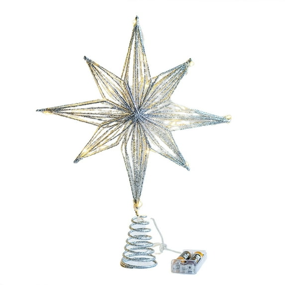 Christmas Tree Toppers Star LED Light Lamps Christmas Decorations New Year Gift