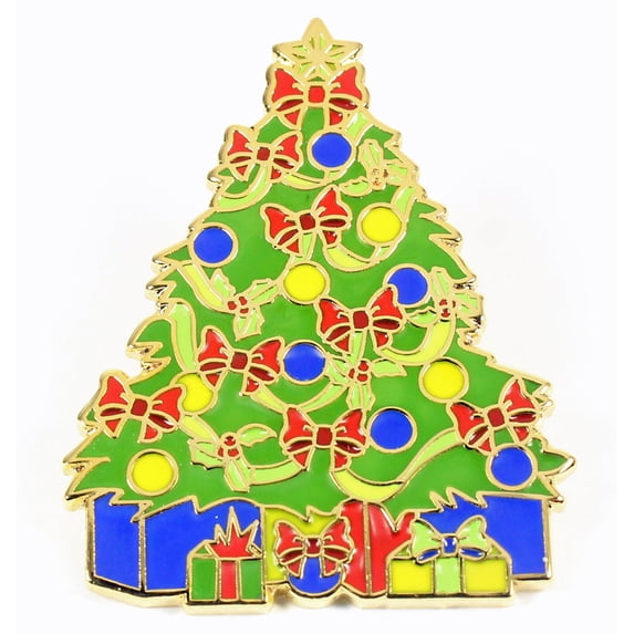 Christmas Tree Lapel Pin - Oversized at 1.5"