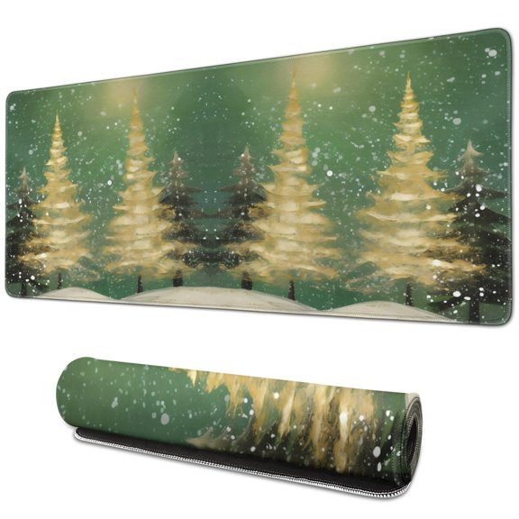 Christmas Tree Large Gaming Mouse Pad Extended Mousepad Gaming with Stitched Edges, Non-Slip Base, Water Resist Keyboard Pad for Gamer, Office & Home, 31.5 X 11.8 in
