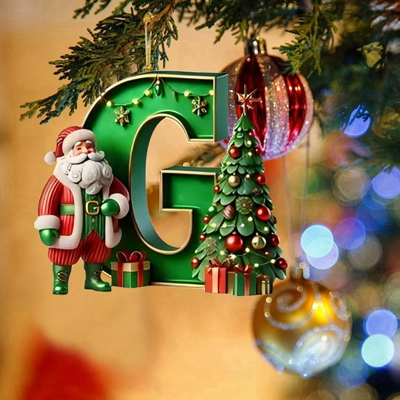 Christmas Tree Letter Ornaments, 27 Letter Personalized Christmas Indoor for Christmas Tree Ornaments Pendant Hanging Decorations, DIY Hanging Christmas Ornaments