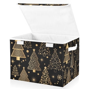 Christmas Tree Lidded Home Storage Bins Closet With Handle Stackable Foldable Oxford Fabric Storage Box for Bedroom Office
