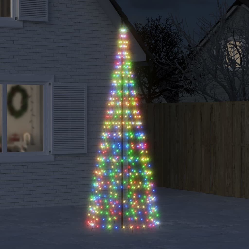 Christmas Tree Light on Flagpole 550 LEDs Colorful 118.1