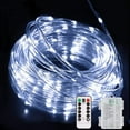thumbnail image 1 of Christmas Tree Lights 23ft 50 LED Battery Operated Rope String Lights with 8 Modes Remote for Xmas Patio Home Garden Decorations, Blue, 1 of 8