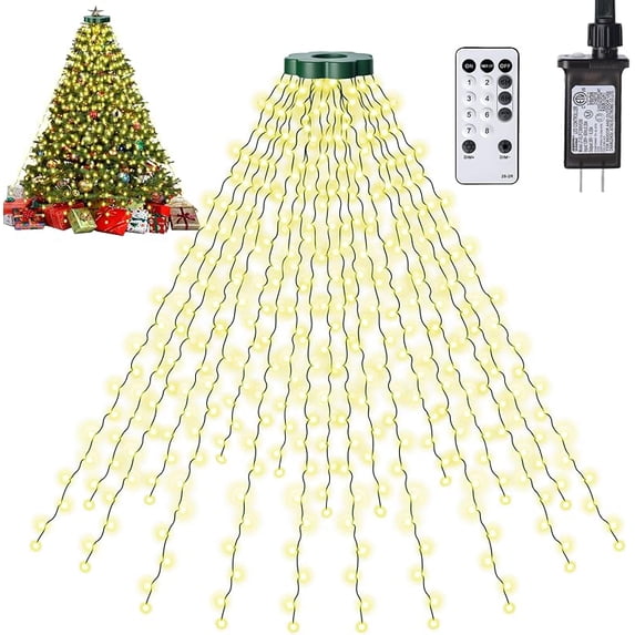 Christmas Tree Lights - 480 LEDs 9.8FT x 16 String Lights with Memory ...