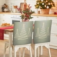 thumbnail image 1 of Christmas Tree Lights Chair Covers Set of 1 Stars Shinny Sage Green Art Abstract Chair Back Covers Stretch Removable Washable Slipcovers Protector for Dining Room Kitchen Party Decor, 1 of 5