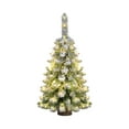 thumbnail image 1 of Christmas Tree with Lights Flocking Home Snow Scene Desktop Scene Layout Decoration, Festive Holiday Decor, Tabletop Centerpiece, 16-30 Inch, White Plastic, 1 of 7