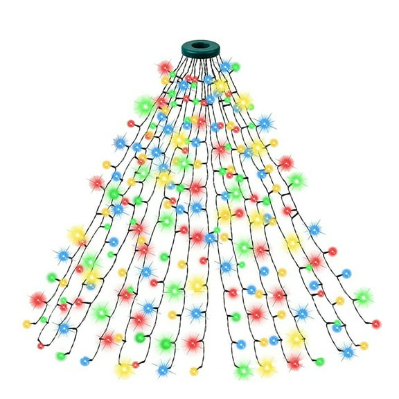 Christmas Tree Lights IP65 Water Proof 16 Lines 8 Modes Christmas Lights Indoor Decorations US Plug Colorful 280L