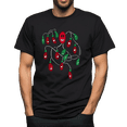 thumbnail image 1 of Christmas Tree Lights Joke Tee Men's T-shirt New Cotton Black Tee XS-5XL, 1 of 5