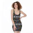 thumbnail image 1 of Christmas Tree Lights Print Sleeveless Bodycon Dress, Jesus Christian Fashion Summer Maxi Dress For Women, 1 of 4