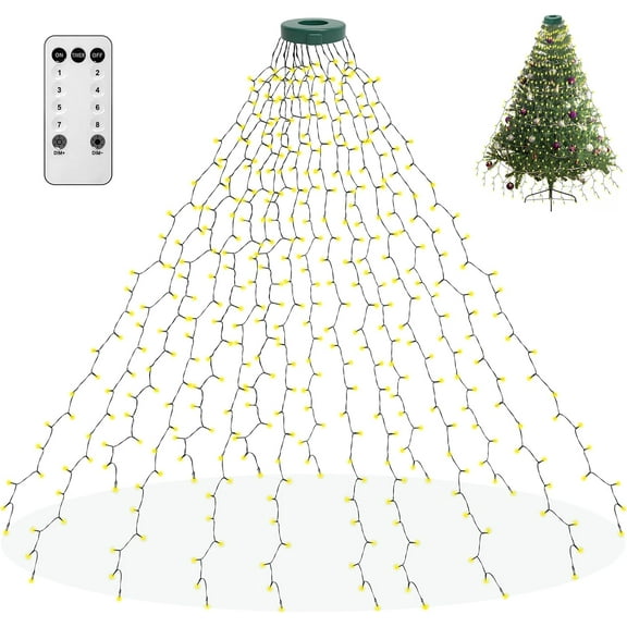 Christmas Tree Lights with Remote, 400 LED Christmas Lights With 8 Light Modes, 4 Levels Brightness&Memory Function, LED String Lights With Timing Function, Christmas Holiday Decorations