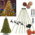 thumbnail image 1 of Christmas Tree Lights USB with Timer 10 Strings Kedoxi Xmas String Lights with Ring 4.9FT Easy to Install Christmas Curtain Fairy Tree Light 8 Mode 200LED for Xmas Fir Pine Party Decoration Colorful, 1 of 6