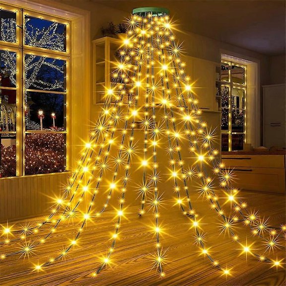Christmas Tree Lights with Loop - 1.5m String of 200 LED Fairy Lights Plug-in for Garden Christmas Decoration