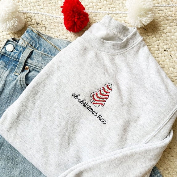 Christmas Tree Little Debbie Gemma Embroidered Sweatshirt