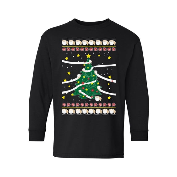 Christmas Tree Long Sleeve Shirt for Girls Boys Toilet Paper Tree Merry Xmas Christmas 2020 Youth T-Shirt Happy Holidays Tee for Kids Xmas Tree
