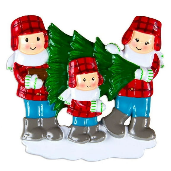 Christmas Tree Lot Family Of 3 Personalized Christmas Ornament DO-IT-YOURSELF