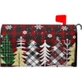 thumbnail image 1 of Christmas Tree Magnetic Mailbox Cover Large Size 25.5x21 Inch Winter Snowflake Buffalo Plaid Decorative Mail Box Post Covers Happy Holiday Xmas Letter Box Wraps for Home Outdoor Garden Yard Decor, 1 of 5