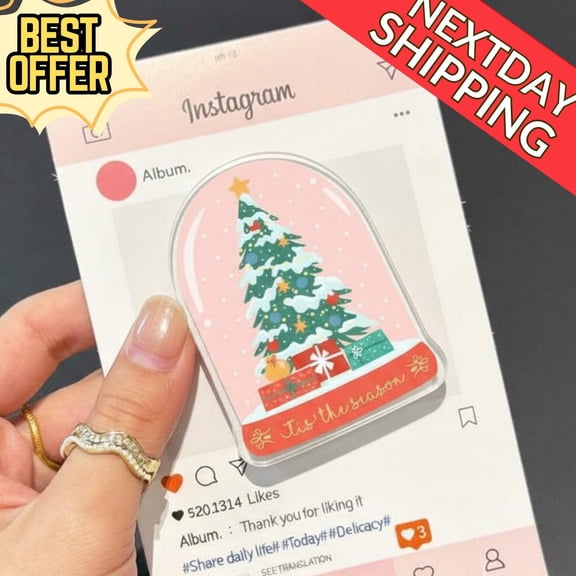 Christmas Tree Magnetic Phone Grip: Festive with Holiday Design, Magsage Phone Holder, Perfect Xmas Gift for Friends H8