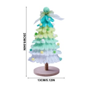 Christmas Tree Making Kit, PVC Handmade Tabletop Xmas Tree Craft Set with Full Accessories, Parent‑Child Interactive DIY Ornament, Compact Finished Decor for Desk Shelf Home & Party Holiday Gifting