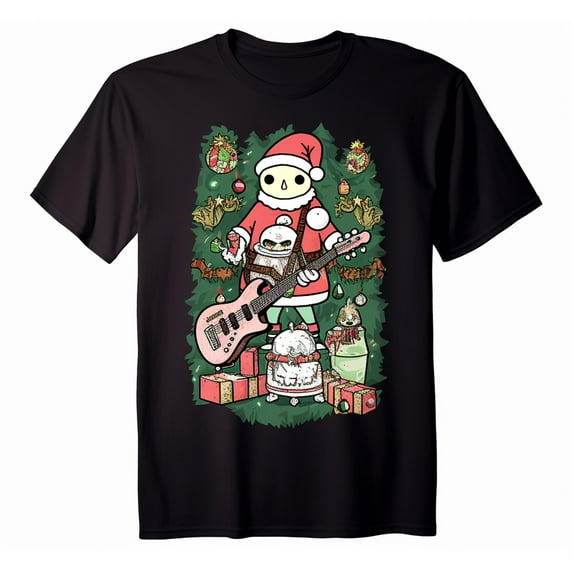 Christmas Tree Men's T-shirt New Cotton Black Tee XS-5XL